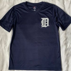 Majestic Detroit Tigers Baseball unisex  navy polyester shirt youth XL NWOT